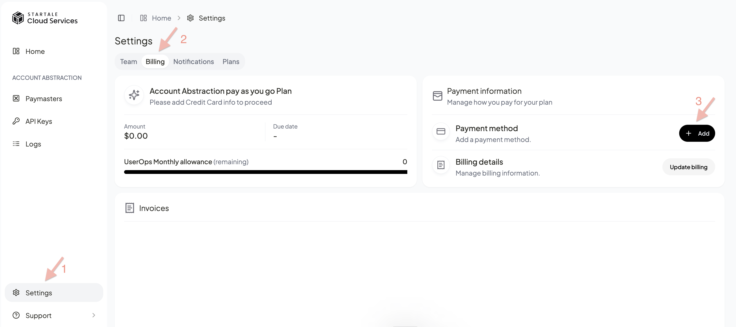 Add credit card information